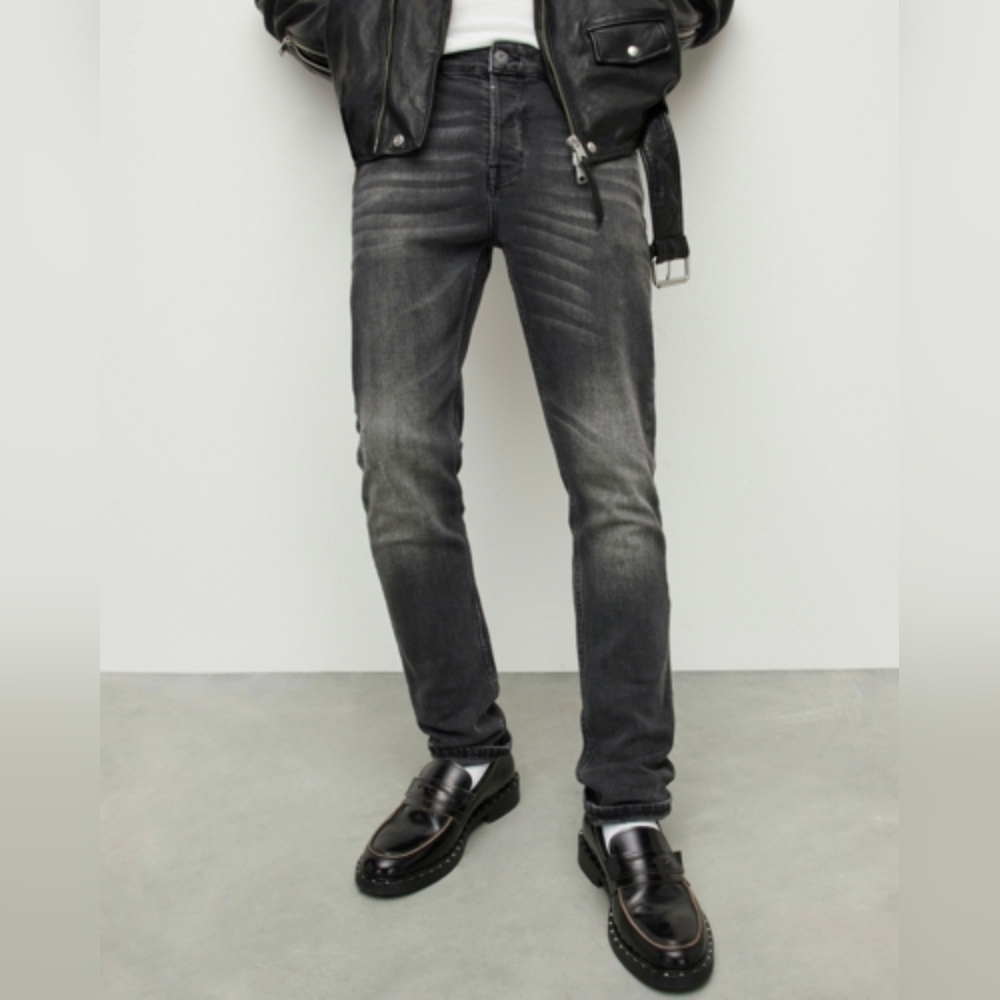 Allsaints Cigarette Slim Black Jeans Men's W28 Minimalist Designer Skinny Jeans